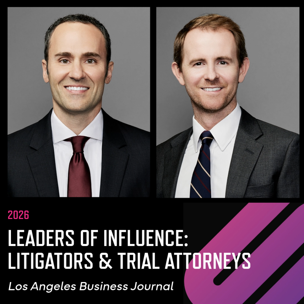 Peter Stris and John Stokes named 2026 Leaders of Influence: Litigators & Trial Attorneys by Los Angeles Business Journal